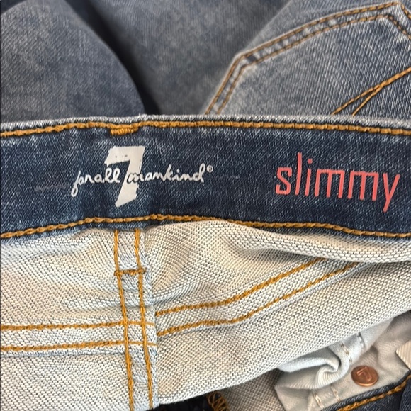 7 For All Mankind Boys Slimmy Blue Denim Jeans Size 14 - Picture 4 of 6